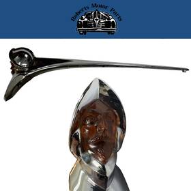 1335605 Mopar New Old Stock Chrome Hood Ornament With Amber Face For 1949-50 Desoto #1335605