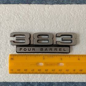 2579804 Mopar 2785749 1966-1970 383 Four Barrel Metal Emblem Chrome/blk 3-7/8 Inch
