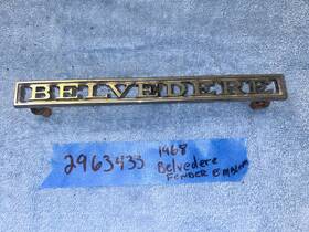 2963433 Mopar 1968 1969 1970 Plymouth Belvedere Fender Emblem Used Oem 68 69 70