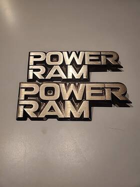 4214373 Mopar 1984-1993 Dodge Truck Power Ram Fender Emblems Oem