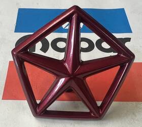 4676156 Mopar Nos Oem Flat Hood Penstar Emblem 1992-1995 Red In Color