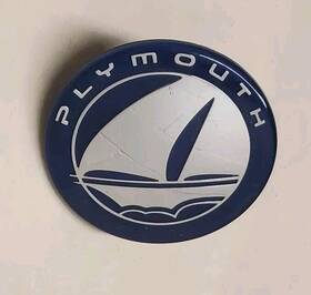 4676989 Mopar Nos Oem Plymouth Voyager Blue And Chrome Grille Nameplate Emblem 1996 - 2000
