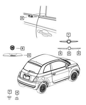 5156073ab Mopar Genuine B Pillar Nameplate