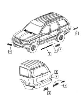 55155621ab Mopar Genuine Grand Cherokee Nameplate