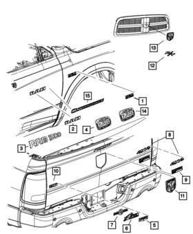 68040757aa Mopar Genuine R/t Nameplate