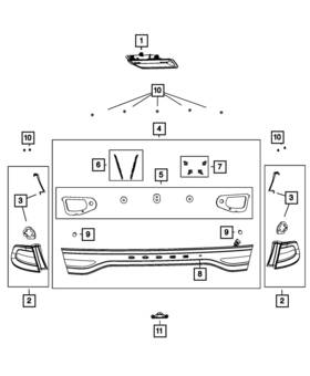 68090957ae Mopar 68090957af Genuine Deck Lid - Applique