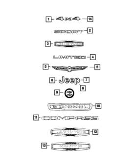 68248741aa Mopar Genuine Lift-gate Nameplate