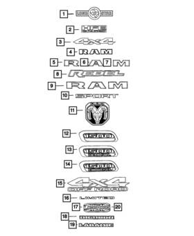 68310060aa Mopar Genuine Front Door Nameplate