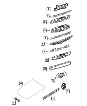68319090aa Mopar Genuine Nameplate Left Export