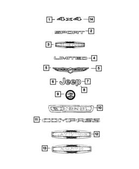 68373070aa Mopar Genuine Lift-gate Nameplate