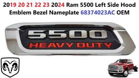 68374023ac Mopar 2019 20 21 22 23 2024 Ram 5500 Left Side Hood Emblem Bezel Nameplate