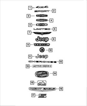 68414945ab Mopar Genuine Lift-gate Nameplate