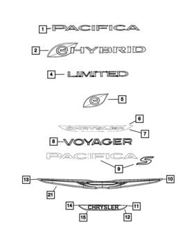 68426288ab Mopar Genuine Lift-gate Nameplate