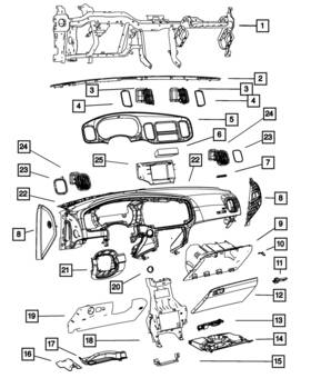 68488690aa Mopar Genuine Instrument Panel Nameplate