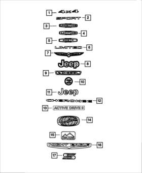 68497461aa Mopar Genuine Front Door Nameplate Right