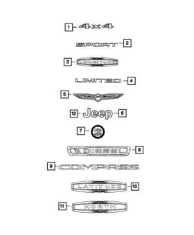 68546997aa Mopar Genuine Front Door Nameplate Left