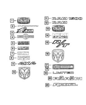 68633216aa Mopar Genuine Tailgate Nameplate