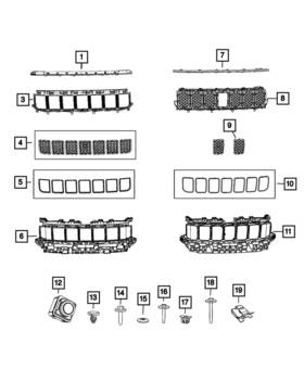 7ds77dx8ab Mopar Genuine Upper Grille