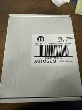 Mopar 850037192410 2009-2018 Ram 1500/2500/3500 Tailgate Emblem Chrome