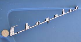 1620270 Mopar Chrysler Oem Script Emblem Vintage Chrome 55 56 Badge