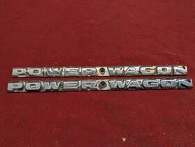 3495698 Mopar Dodge Vintage Power Wagon Hood Emblems Pair Chrome Oem Chrysler Used Truck