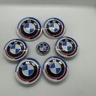 51148087191 New B M W Oem 50 Year Blue Red White Roundel Badge Emblem 7pc