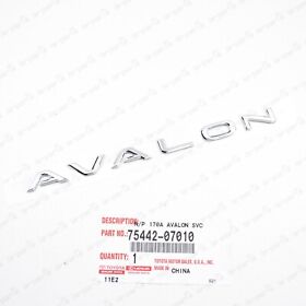 75442-07010 New Genuine Toyota 13-18 Avalon Luggage Compartment Door Name Plate