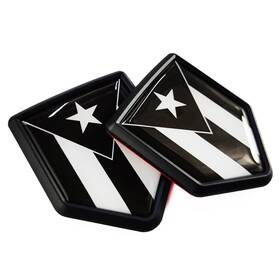 Newperlite 768572220423 Black Puerto Rico Flag Decal Sticker Car Emblem Rican Decorat