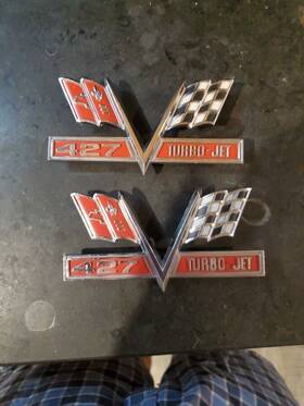 3876435 Oem Chevrolet 427 Fender Emblems 1966-1967 Turbo-jet