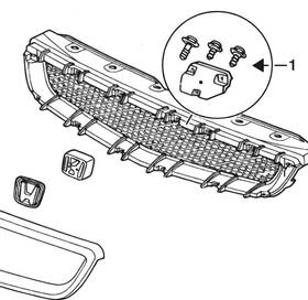 Ops-em1-fep-01 Oem Parts Source Llc Honda Civic Si Type R Ek9 S04 Em1 Ek Badge Emblem Grille Mounting Plate 99-2000