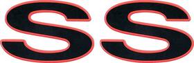 12369965 Oer 1996-2002 Camaro Inch Ss Front Fender And Rear Panel Emblem Black Letters With Red