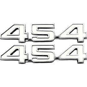 C45469 Oer 1969-74 Chevrolet Inch 454 Front Fender Emblem Classic Block Style Stud Mount