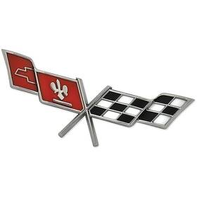 Em10020 Oer 1978-79 Chevrolet Corvette Crossed Flags Emblem Fuel Door