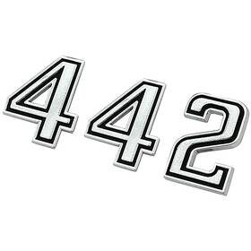 Em2426t Oer 1969-70 Oldsmobile 442 Nose Emblem Set
