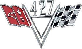 Fe427 Oer 1963-72 Chevrolet Inch 427 Crossed Flags Front Fender Emblem Each