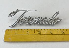 779-8738 Oldsmobile Vintage Toronado Metal Emblem Car Name Plate W White