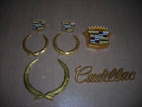 80s-caddy Original Gm Cadillac Nice 80s Gold Emblem Lot 7 Pieces
