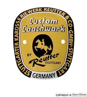 644.723.003.00 Other Porsche Reutter Stuttgart Coach Builder Badge 64472300300