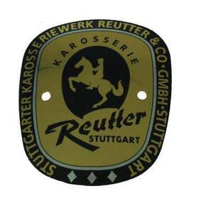 644.723.003.01 Other Porsche Reutter Stuttgart Coach Builder Badge Euro 64472300301