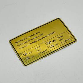 901-006-505-00 Other 901.006.505.00 Nos Porsche 911 Tire Pressure Decal