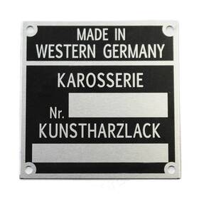 901-701-107-01 Other 901.701.107.01 Porsche Reutter Chassis And Paint Number Badge - 911/912 65-69