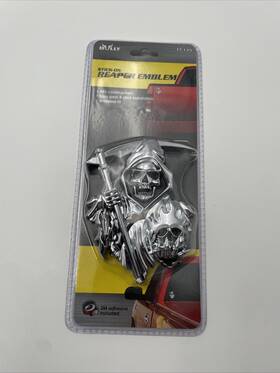 Pilot Automotive 757558116010 Universal Emblem Badge Decal Sticker 3d Eagle Grim Reaper Chrome 3.5 Inch X 4.25