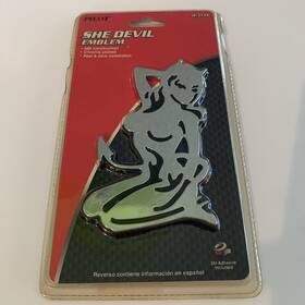 Ip-3134 Pilot She Devil Chrome Emblem Stick-on With 3m Adhesive New Free Shipping
