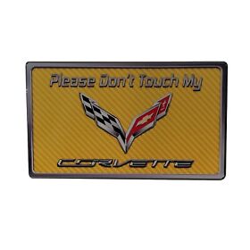 675095709 Please Don T Touch My Corvette Dash Plaque Yellow For2014-2019