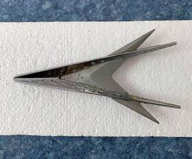1682578 Plymouth 1950s Belvedere Inch Flookerang Chrome Metal Emblem #1682578 Forward Look