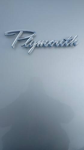 1961005 Plymouth 1960 Fury Trunk Lid Script Emblem. Part # 1961005. Free Shipping