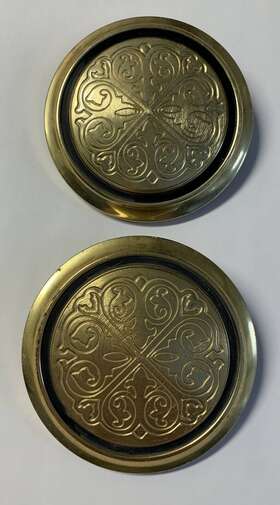 2788585 Plymouth Mopar 1967 Vip Interior Door Panel Gold Emblem Lot Of 2