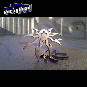 95-65-020 Poison Spyder Customs Chrome 3 Inch Emblem Waterproof Stick-on Decal Sticker Logo