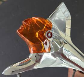 514870 Pontiac Nos 1951 Indian Deluxe Hood Ornament Illuminated Chieftain Catalina