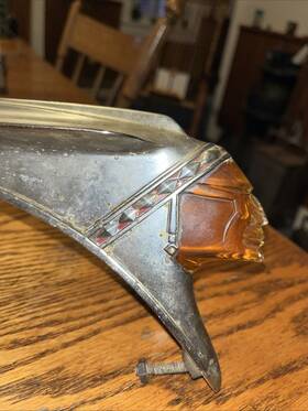 Gm51p714 Pontiac 1949 Chief Chieftain Lucite Face Hood Ornament Hot Rod Rat Antique